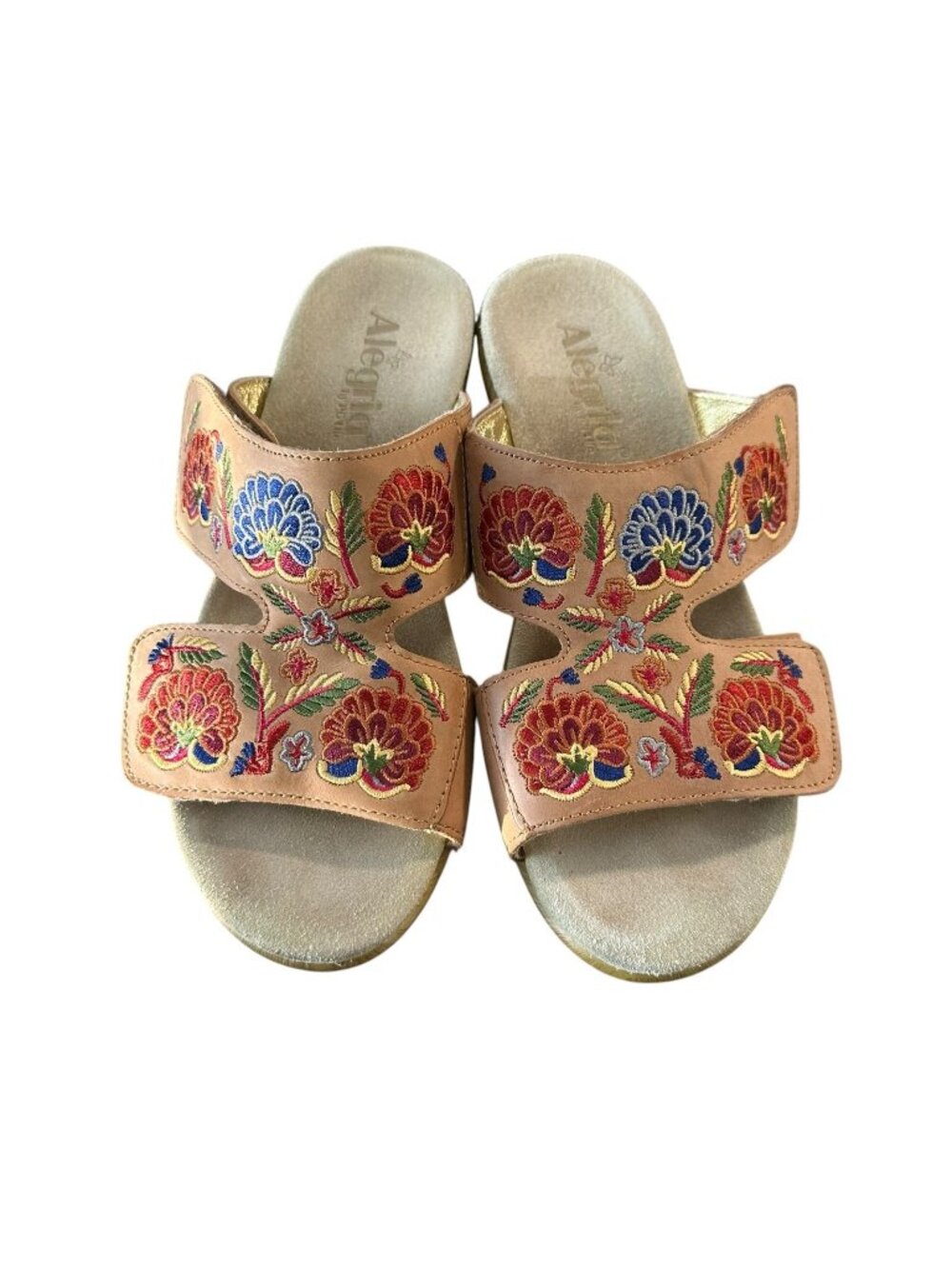 Alegria Lin Pins & Needles Embroidered Slide Sandals Women’s EU 39 US 8.5 8